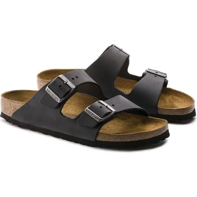 Birkenstock Unisex Arizona Black Oiled Leather Sandal
