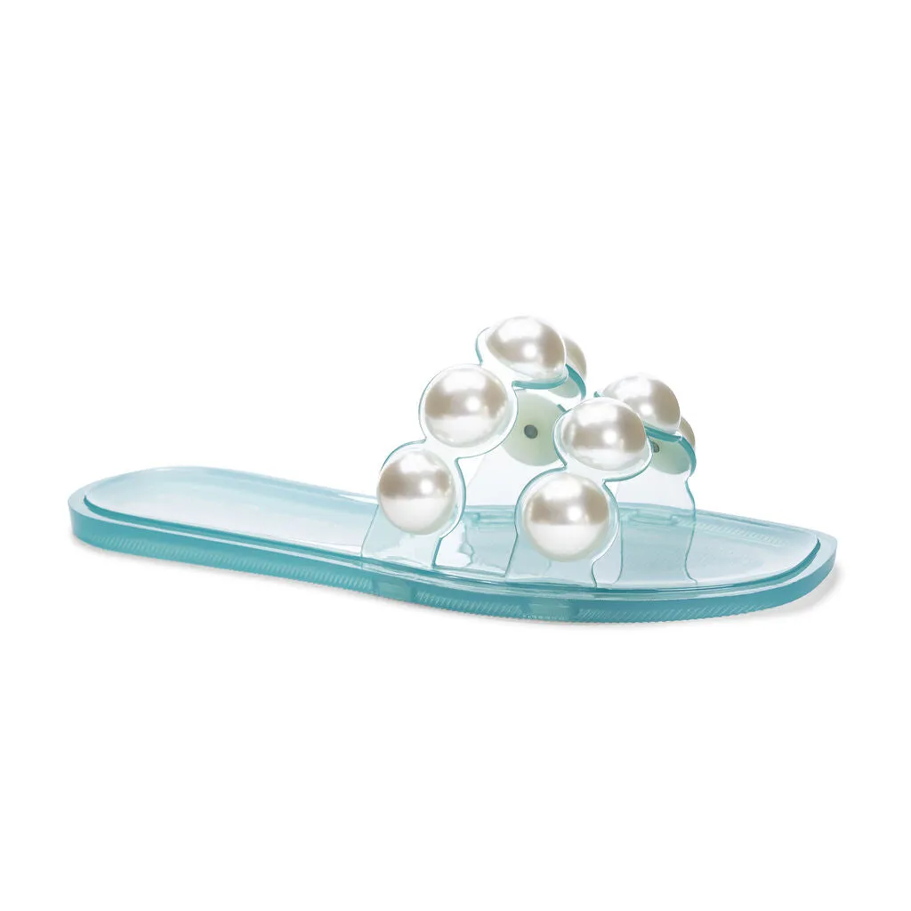 Carlo Pearl Detail Jelly Sandal - Blue