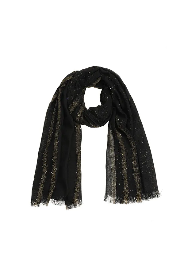 Caroline Biss BLACK SHINY SCARF