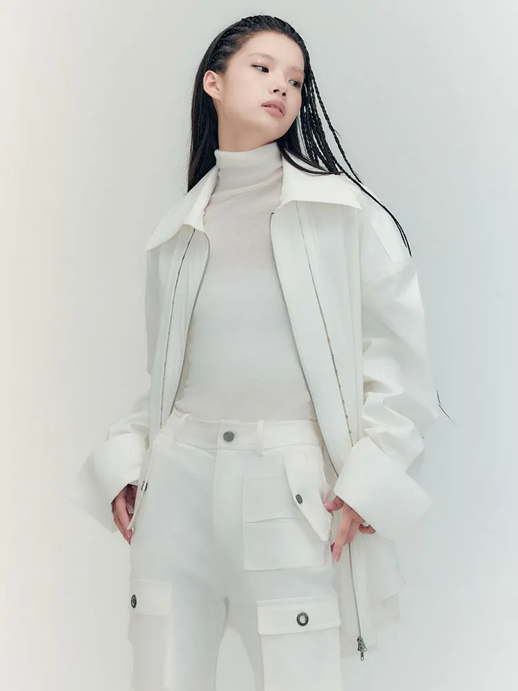 Double-Zip Nichi Oversize Casual Shirt