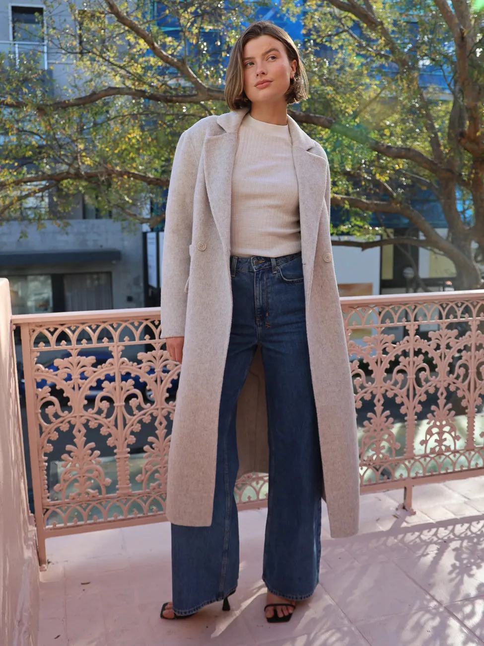 Elka Collective Laurence Coat in Ivory Marle