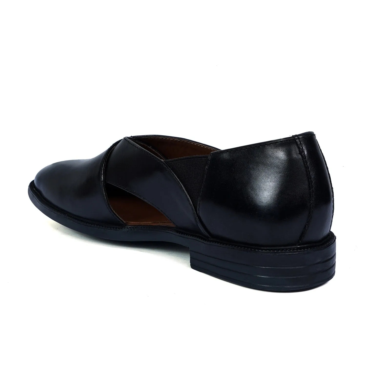 Extra Light Weight Peshawari Sandals in Genuine Black Leather