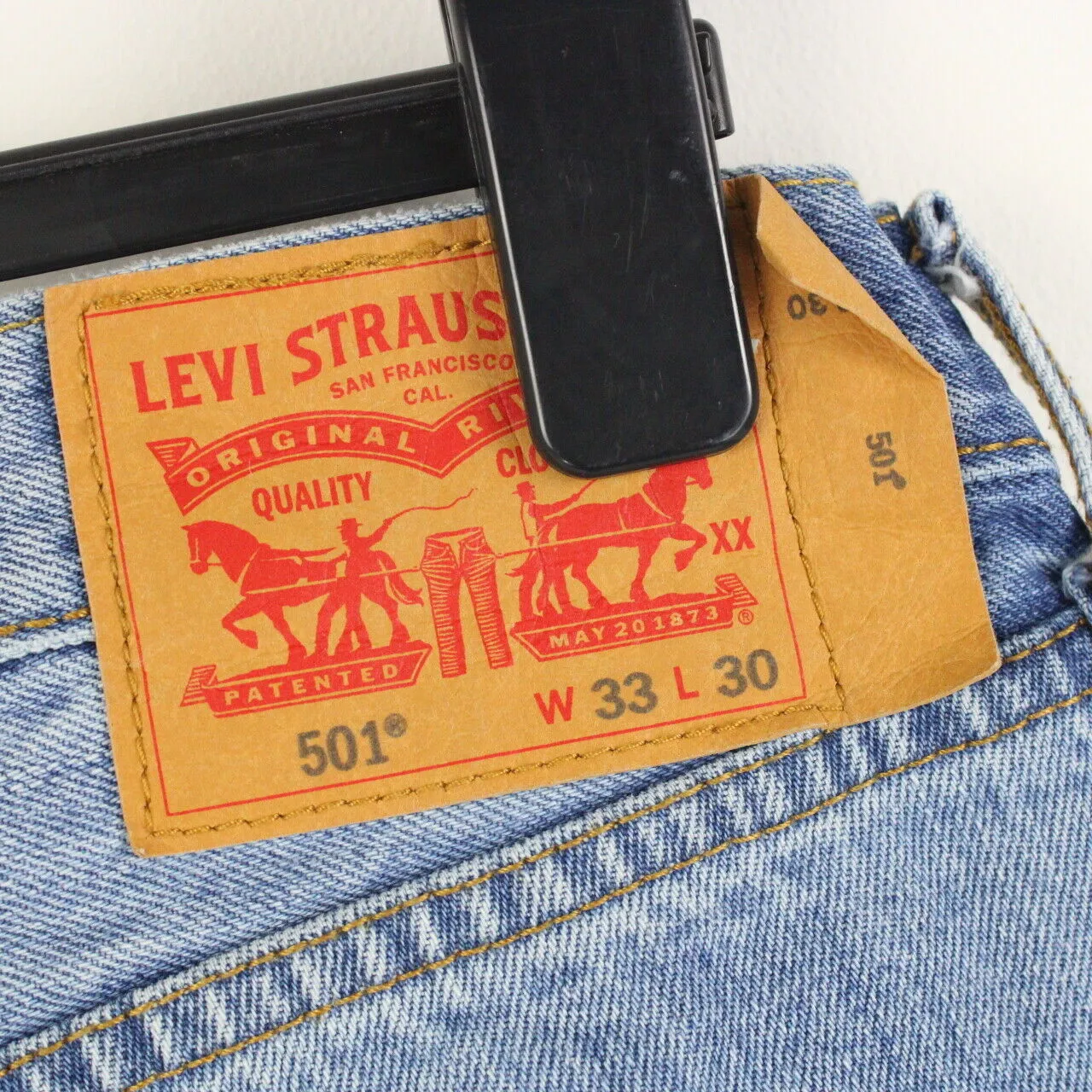 Mens LEVIS 501 Jeans Light Blue | W33 L28