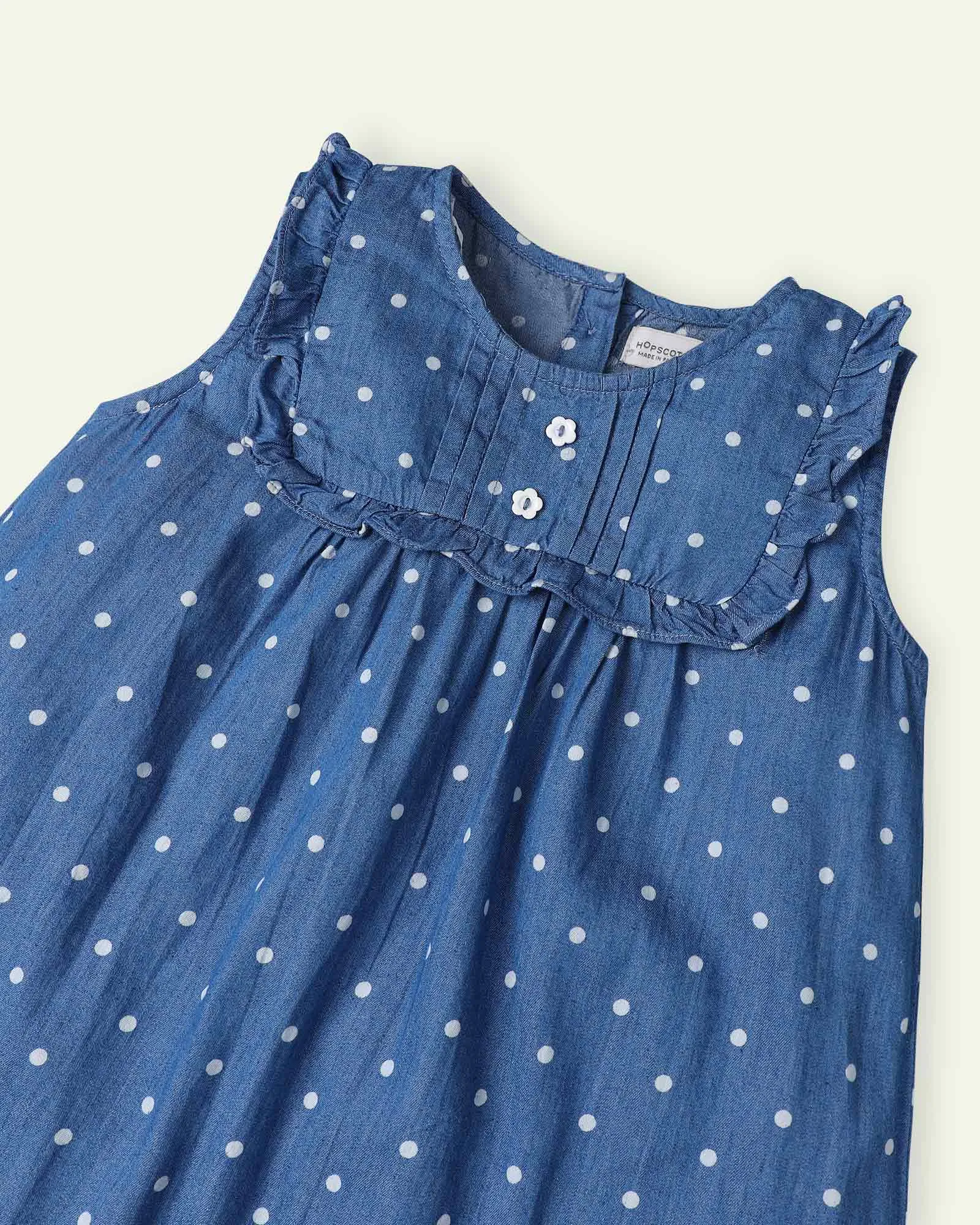 Polka Dots Denim Dress