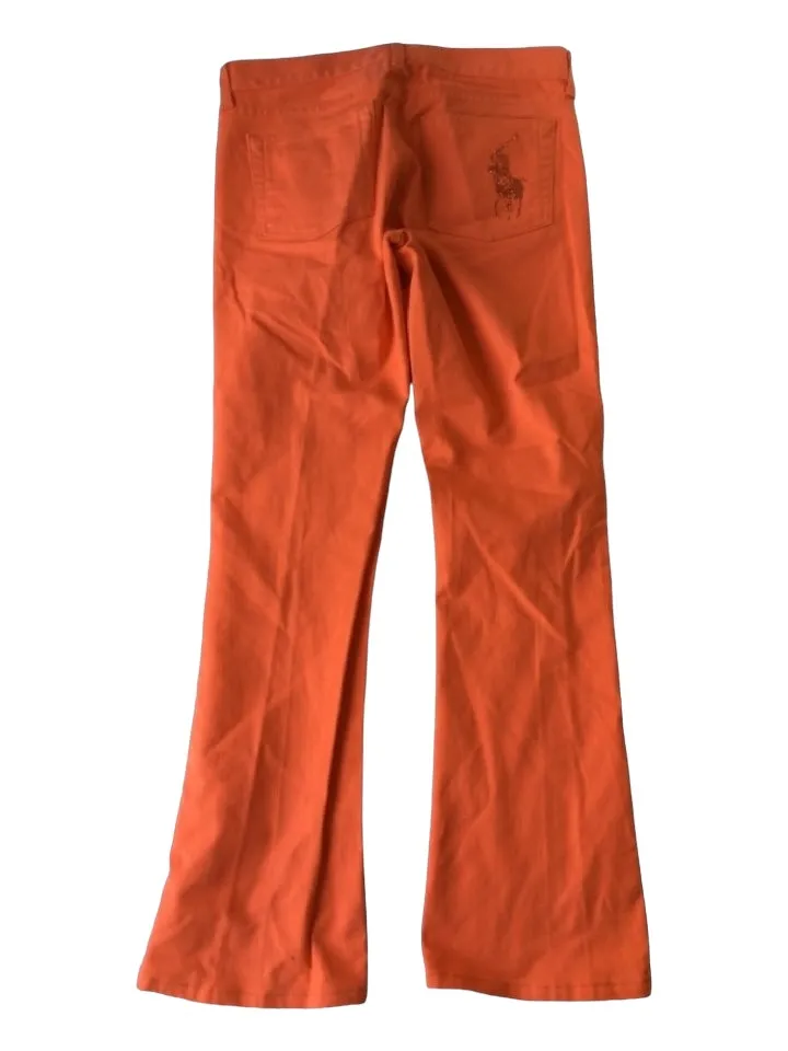 Ralph Lauren Black Size 29 Orange Cotton Embellished zip fly Jeans