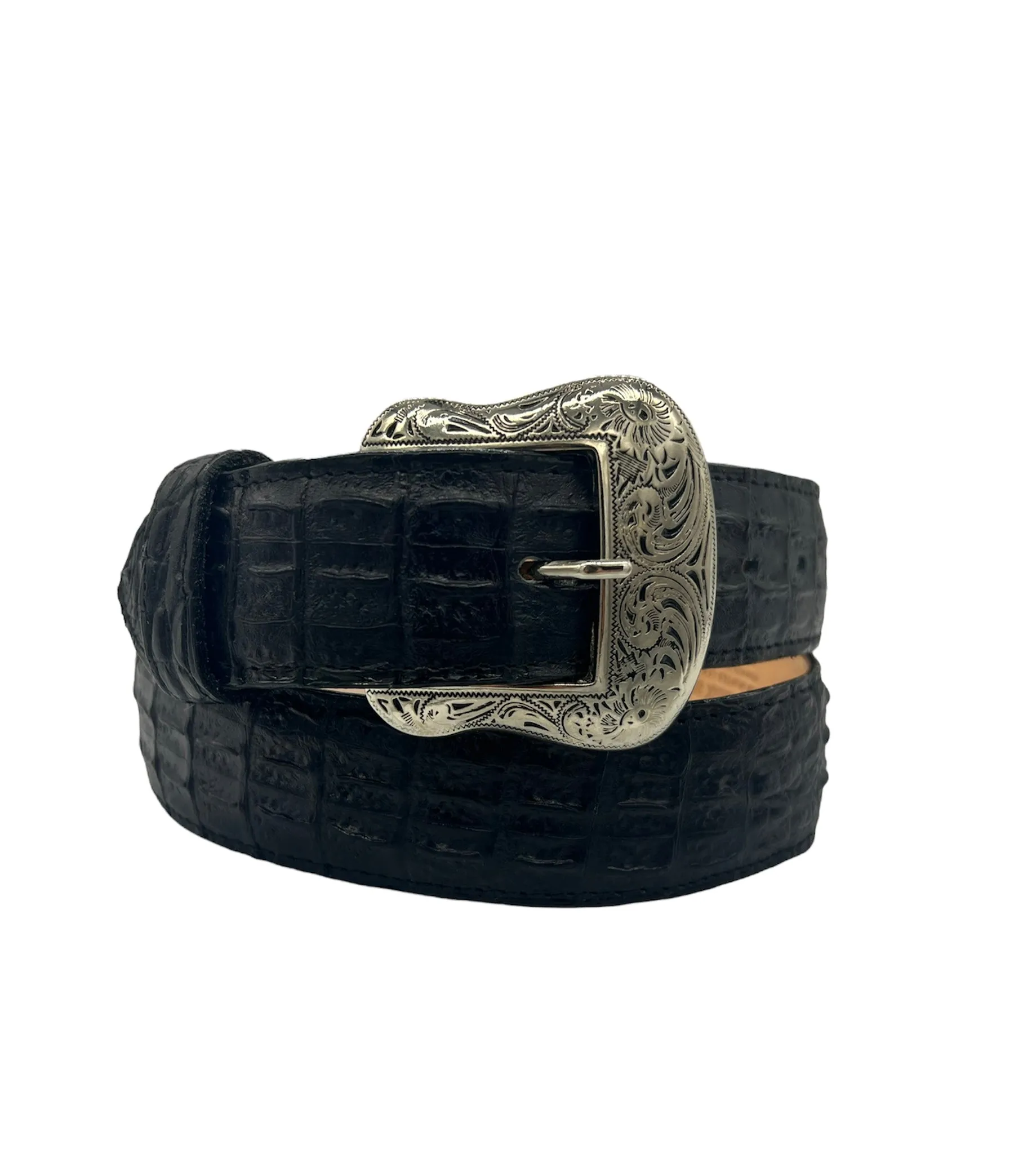 Tanner Mark Caiman Tail Print Belt