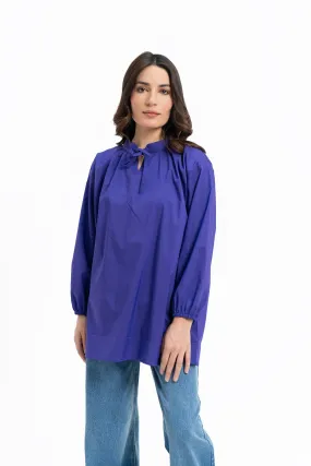 Tie Neck Blouse - Purple