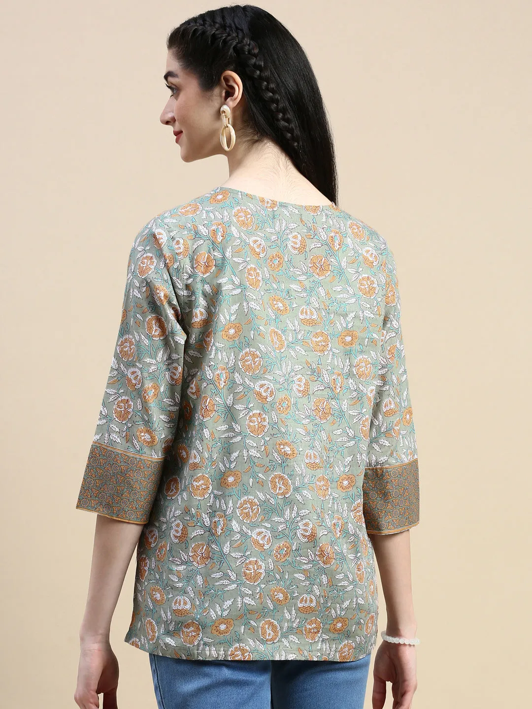 Top All Over Print-Sage Green