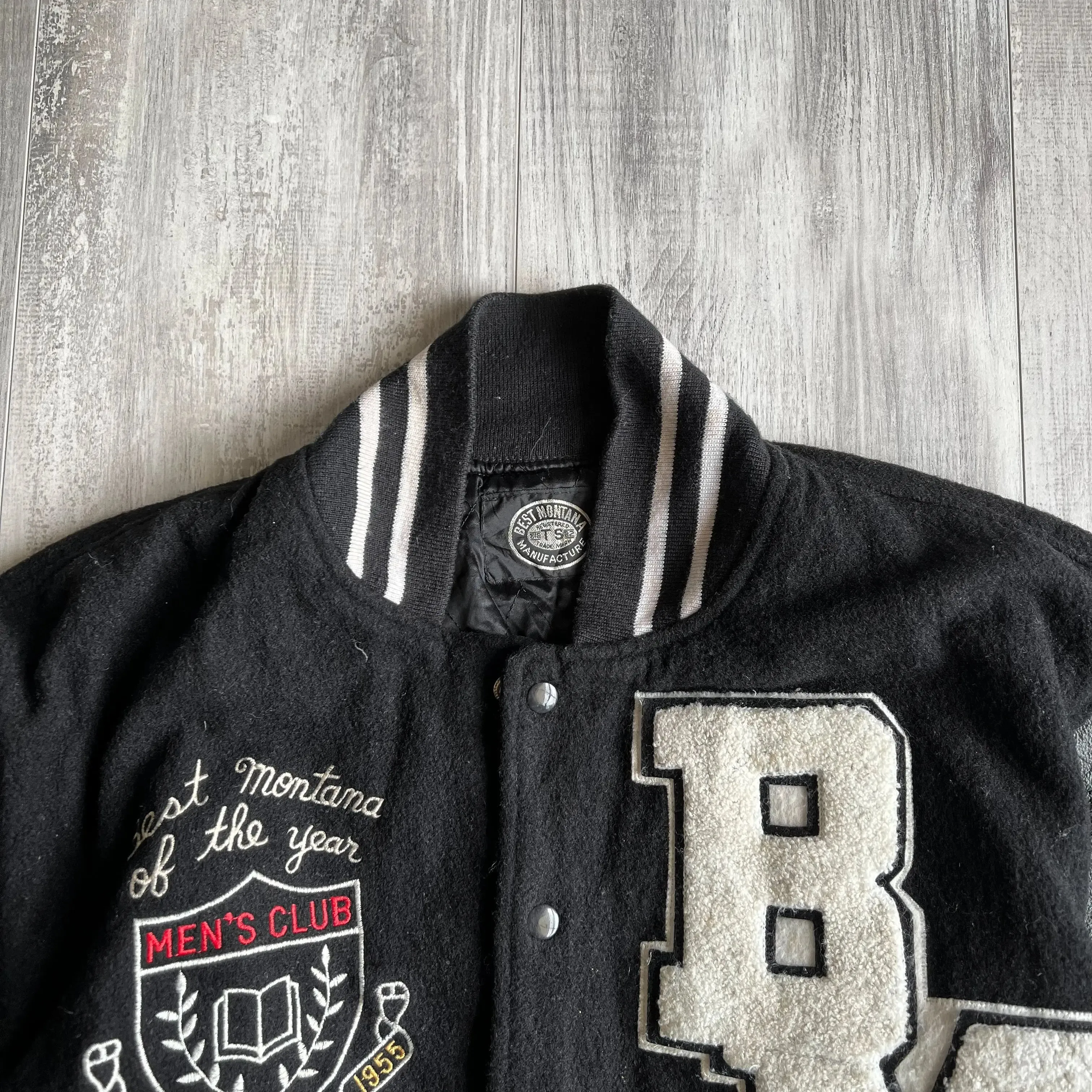 Vintage Best Montana Black Varsity Jacket - M